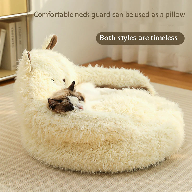 Alpaca Style Soft Breathable High Rebound Winter Comfort Warmth Dog Bed Doghouse Deep Sleep Cat Bed Pet Supplies Cat Accessories