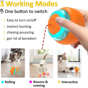 ATUBAN Moving Cat Toy Ball,Motion Activated Cat Toy for Indoor Cat,Interactive Cat Ball,Smart Cat Toy for Exercise Entertainment