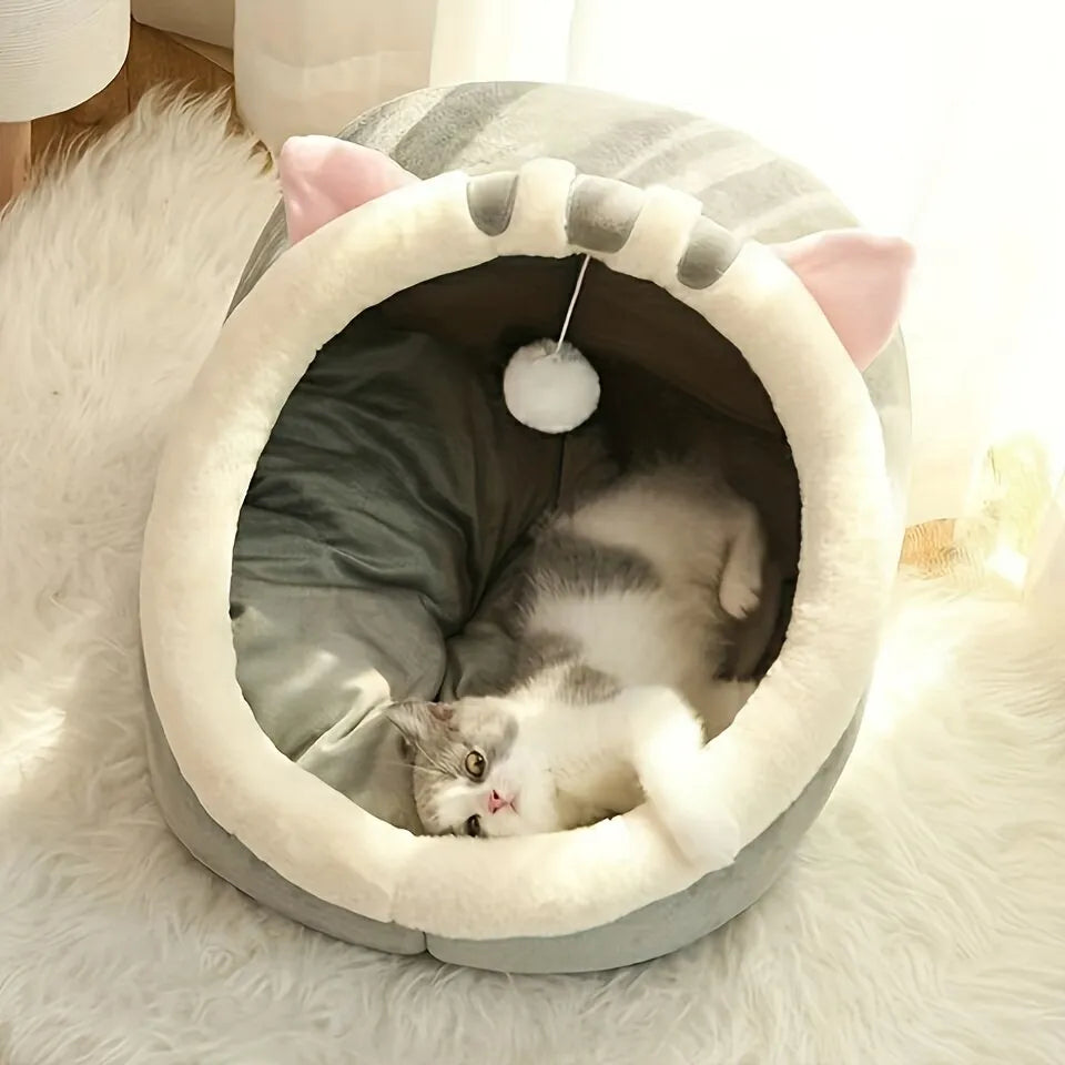 Deep Sleep Cat Bed Cartoon Pet Bed Foldable Removable Washable Pet Sleeping Bed for Small Dog Mat Bag Cave Cats Bed