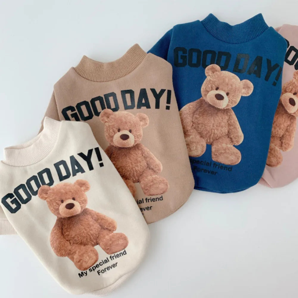 Dog Clothes Dog Costume Pet Clothes Cartoon Bear Pet Shirt  Puppy Clothes Pet Vest Pet Clothes Dog Sport Shirt XS-XXL