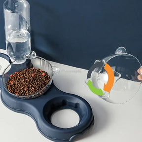 Pet Food Bowl With Water Fountain