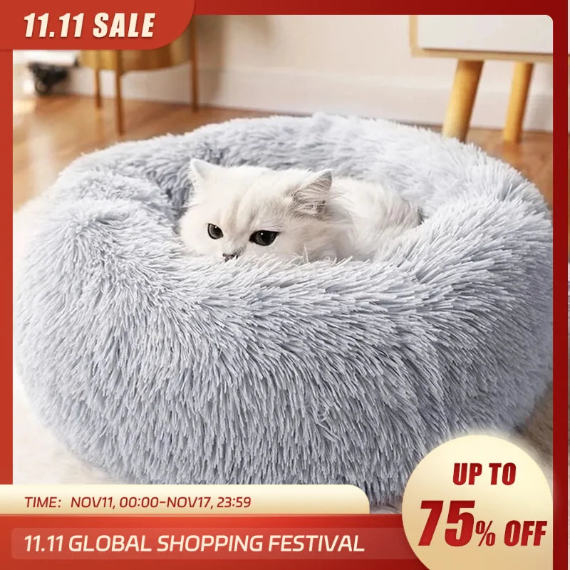 Super Cat Bed Warm Sleeping Cat Nest Soft Long Plush Best Pet Dog Bed for Dogs Basket Cushion Cat Bed Cat Mat Animals Sleeping