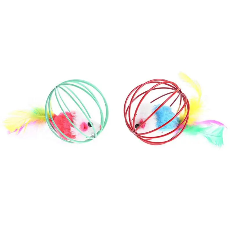 1pc Cat Toy Stick Feather Wand With Bell Mouse Cage Toys Plastic Artificial Colorful Cat Teaser Toy Pet Supplies Cat Accessories