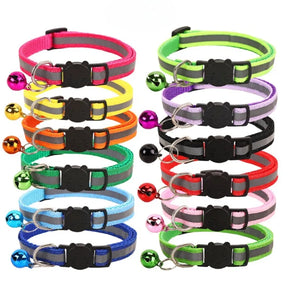 2023 New Round Ears Reflective Cat Head Safety Buckle Collar Cat Collar Pet Cat Bell Collar Spot Wholesale