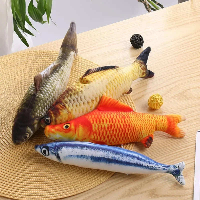 20cm Plush Cat Toy Simulation Fish Tease Cat Teeth Chew Toy Cat Mints Fish Cat Supplies Cat Interactive Toys Clownfish