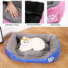 Square Plush Kennel Bed