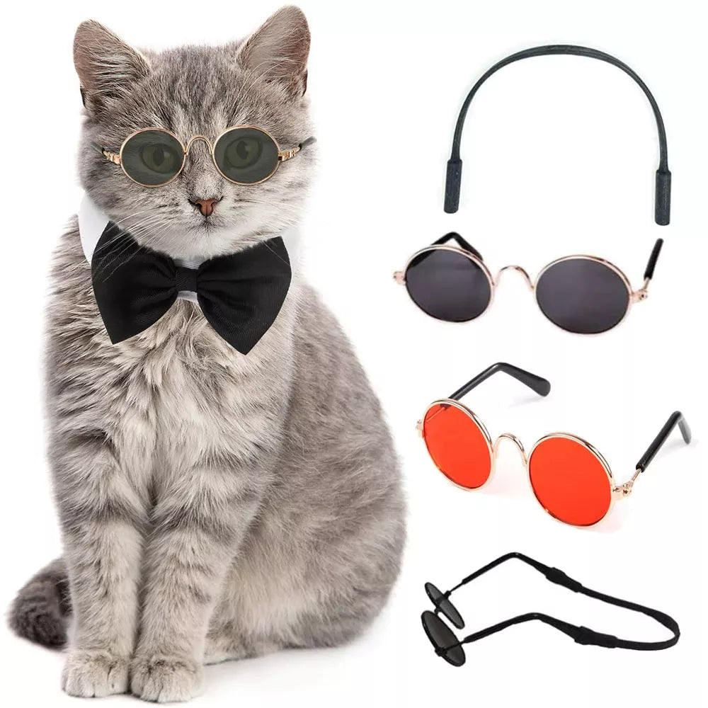 Pet Accessories Cat Glasses Non-slip Kitten Glasses Small Dog Sunglasses Puppy Kitty Cat Sunglasses Cosplay Costume Photos Props