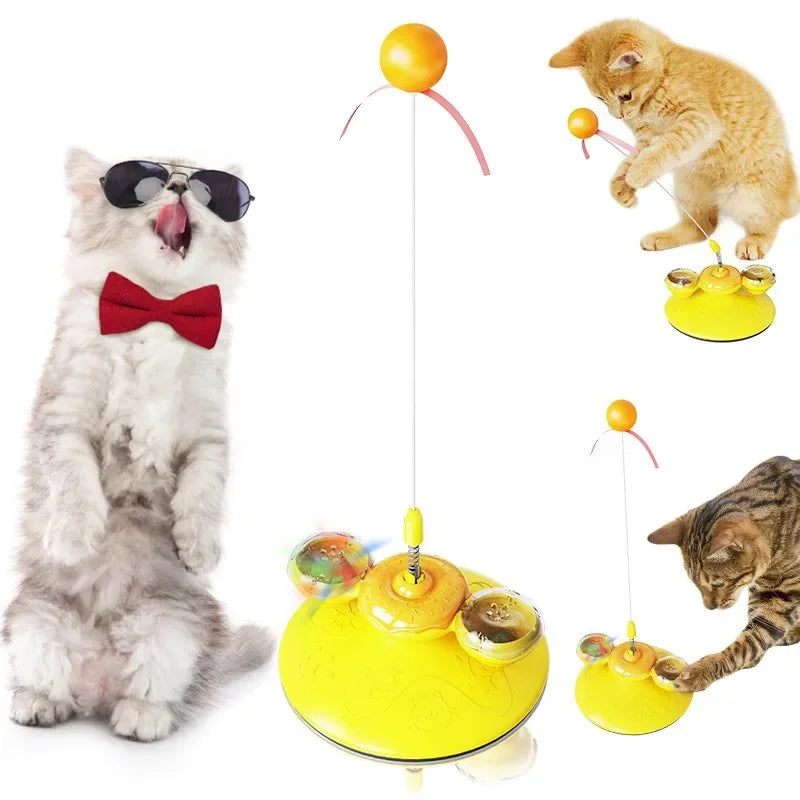 Pet Cat Fur Ball Cute Cats Teaser Wand Pet Products Toy Dog Kitten Interactive Toys with Suction Cup Scratcher Toy Cat Supplies