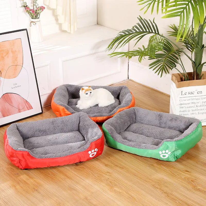 Square Plush Kennel Bed